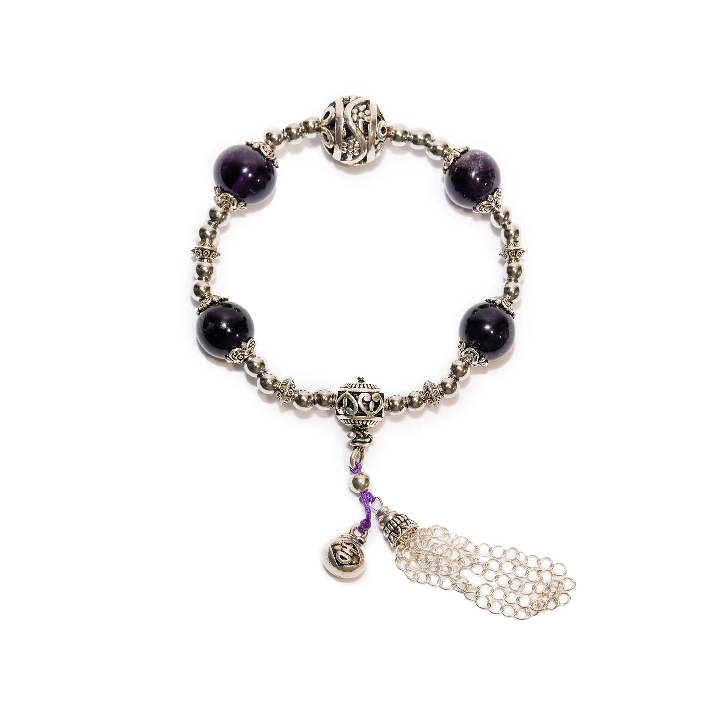 Amethyst & Tibetan Silver Bracelet