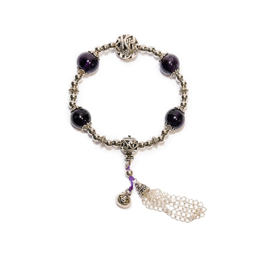 Amethyst & Tibetan Silver Bracelet