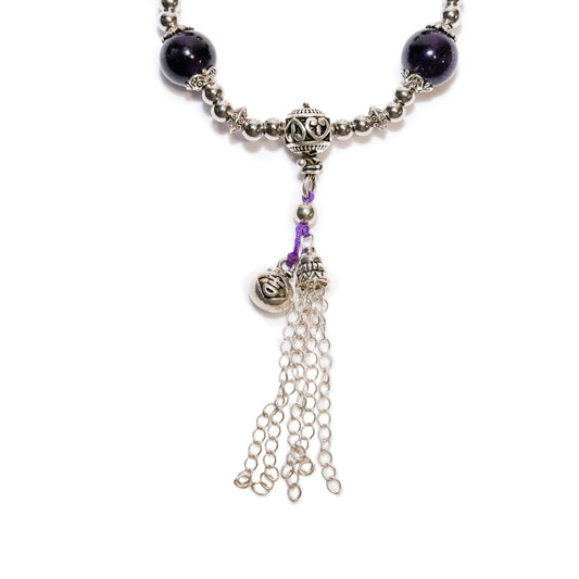 Amethyst & Tibetan Silver Bracelet