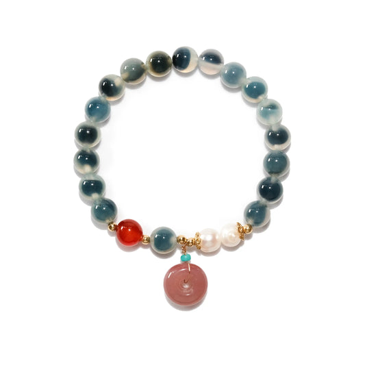 Tranquil Blue-Grey Resin Bracelet – Peace Edition