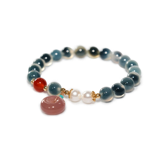 Tranquil Blue-Grey Resin Bracelet – Peace Edition