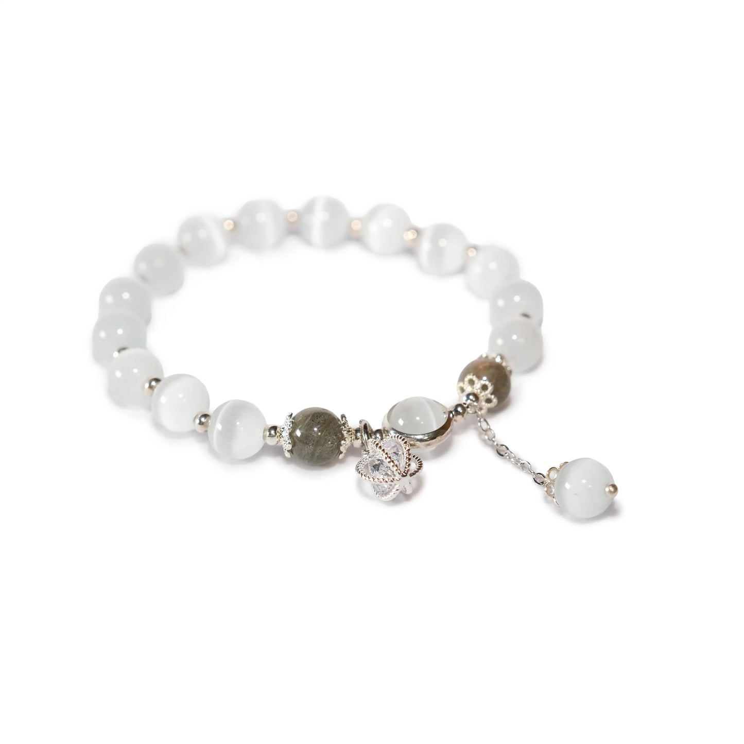 Cat’s Eye Stone Bracelet with Minimalist Charms